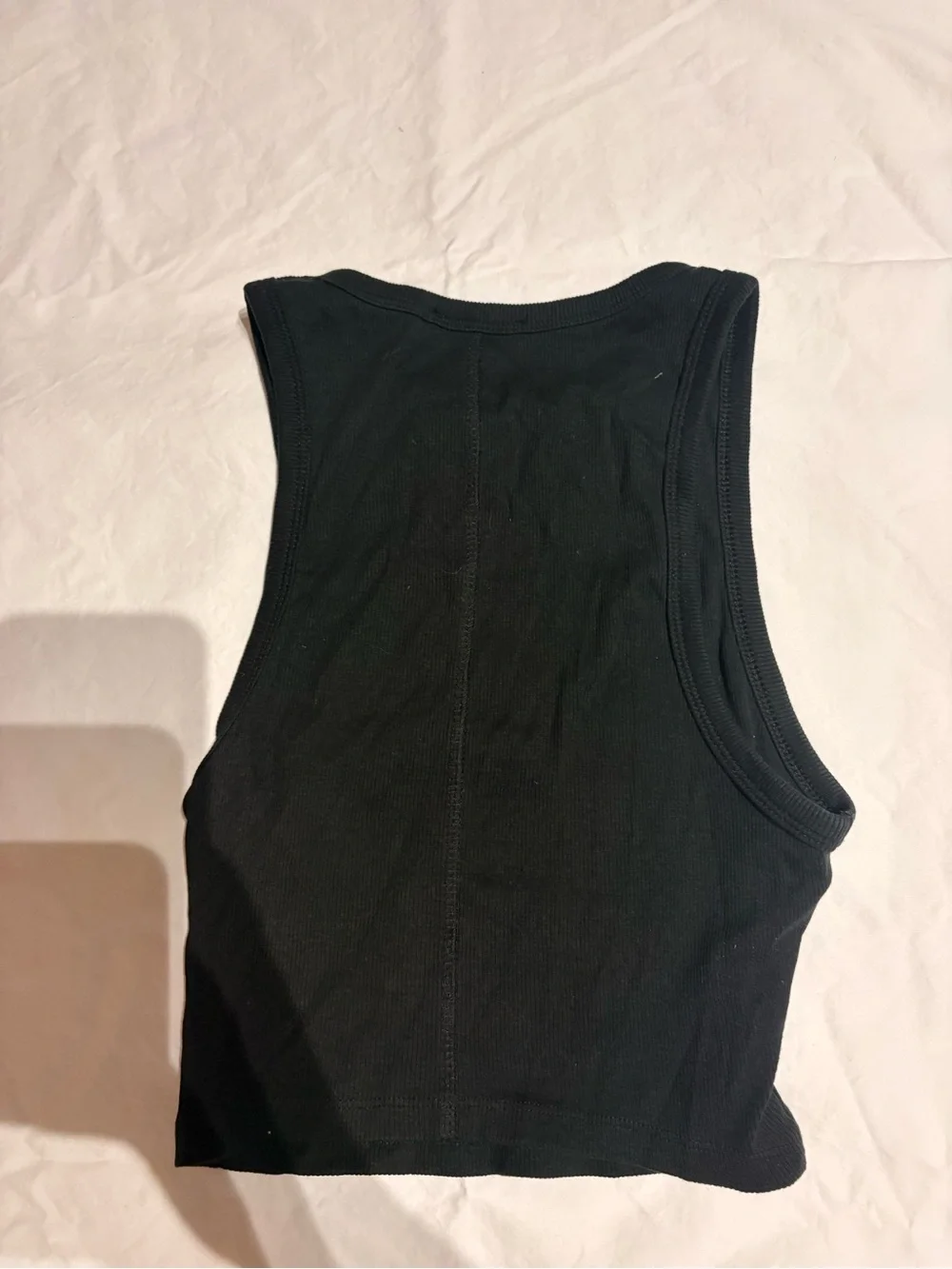 Zara *Cropped Ribbed Crewneck Tank Top in Black - Picture 5 of 5